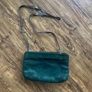 Chic Forest Green Suede Crossbody Bag